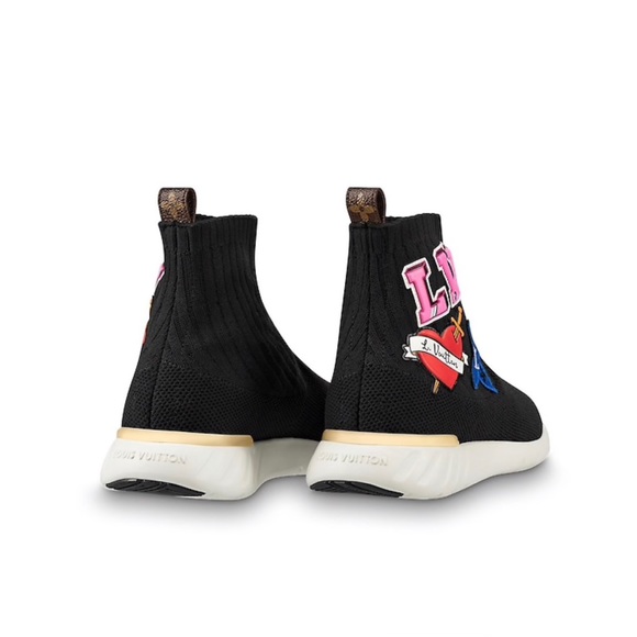 lv black heart sock sneaker boot